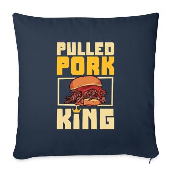 Pulled Pork Sandwich King - Sofa pillowcase 17,3'' x 17,3'' (45 x 45 cm) - navy - Front