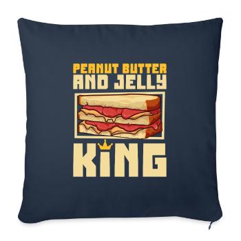 Peanut Butter and Jelly Sandwich King - Sofa pillowcase 17,3'' x 17,3'' (45 x 45 cm) - navy - Front