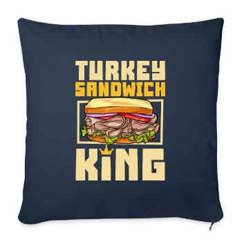 Sandwich à la dinde King - Housse de coussin décorative 45 x 45 cm - bleu marine - Devant