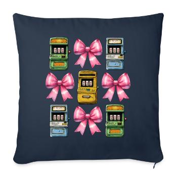 Coquette Bow Spielautomat Glücksspiel Gambler - Sofakissenbezug 45 x 45 cm - Navy - Vorne