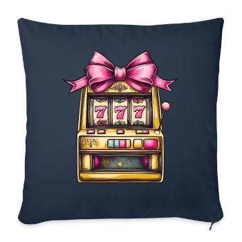 Coquette Bow Spielautomat Glücksspiel Gambler - Sofakissenbezug 45 x 45 cm - Navy - Vorne