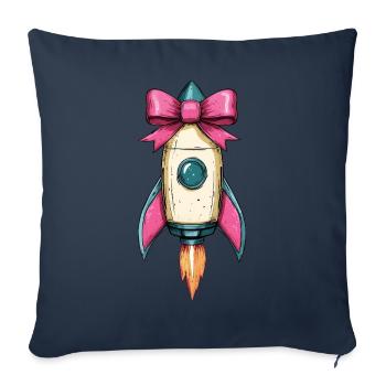 Coquette proue fusée spatiale navette spatiale - Housse de coussin décorative 45 x 45 cm - bleu marine - Devant