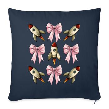 Coquette proue fusée spatiale navette spatiale - Housse de coussin décorative 45 x 45 cm - bleu marine - Devant