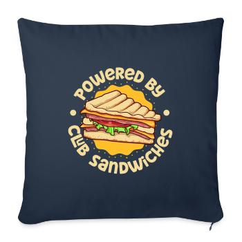Propulsé par Club Sandwich - Housse de coussin décorative 45 x 45 cm - bleu marine - Devant