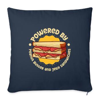 Powered by Peanut Butter and Jelly Sandwich - Sofa pillowcase 17,3'' x 17,3'' (45 x 45 cm) - navy - Front
