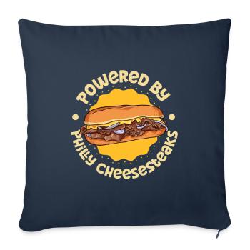 Powered by Philly Cheesesteak - Sofakissenbezug 45 x 45 cm - Navy - Vorne
