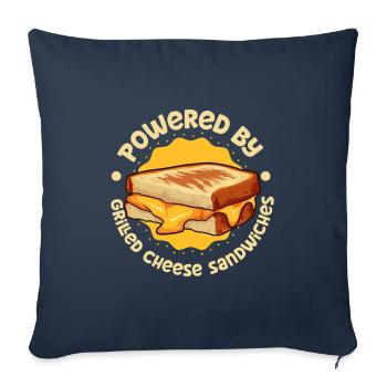 Powered by Grilled Cheese Sandwich - Sofa pillowcase 17,3'' x 17,3'' (45 x 45 cm) - navy - Front