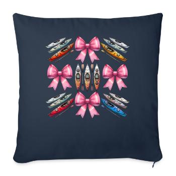 Coquette Bow Kayak Kayak Kayak Kayak Kayak Bateau Paddle - Housse de coussin décorative 45 x 45 cm - bleu marine - Devant