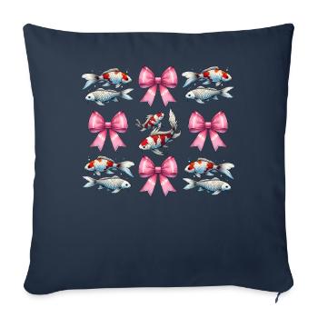 Coquette Bow Koi Fish Carp Nishikigoi Japan - Sofa pillowcase 17,3'' x 17,3'' (45 x 45 cm) - navy - Front