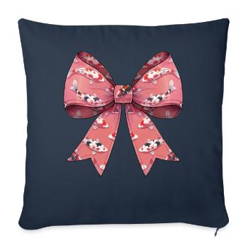 Coquette Bow Koi Fish Carp Nishikigoi Japan - Sofa pillowcase 17,3'' x 17,3'' (45 x 45 cm) - navy - Front