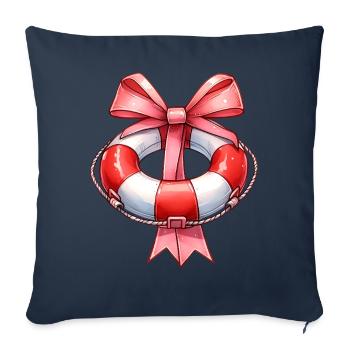 Coquette Bow Lifeguard Garde de piscine Rose - Housse de coussin décorative 45 x 45 cm - bleu marine - Devant