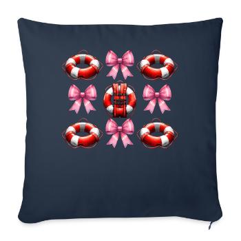 Coquette Bow Lifeguard Garde de piscine Rose - Housse de coussin décorative 45 x 45 cm - bleu marine - Devant