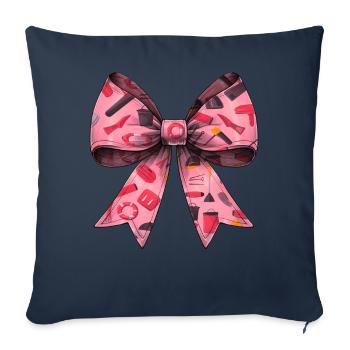 Coquette Bow Lifeguard Garde de piscine Rose - Housse de coussin décorative 45 x 45 cm - bleu marine - Devant