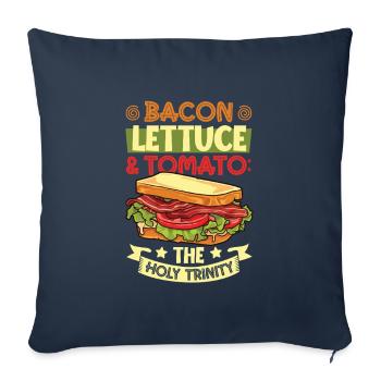 The Holy Three - BLT sandwich - Sofa pillowcase 17,3'' x 17,3'' (45 x 45 cm) - navy - Front