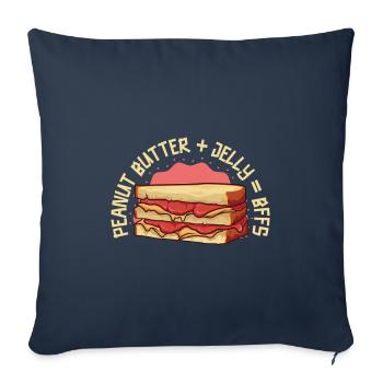 Best Friends - Peanut Butter and Jelly Sandwich - Sofa pillowcase 17,3'' x 17,3'' (45 x 45 cm) - navy - Front