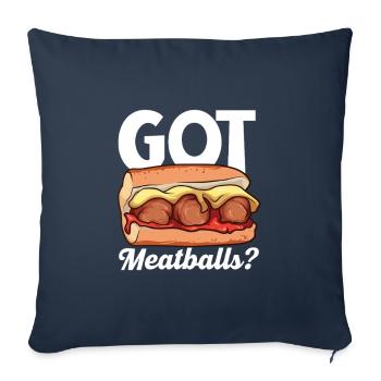 Avez-vous des boulettes de viande ? - Sous-marin aux boulettes de viande - Housse de coussin décorative 45 x 45 cm - bleu marine - Devant