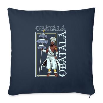 Dieu Yoruba - Obatala - Housse de coussin décorative 45 x 45 cm - bleu marine - Devant