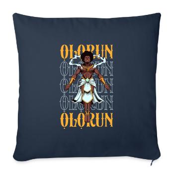 Dieu Yoruba - Olorun - Housse de coussin décorative 45 x 45 cm - bleu marine - Devant