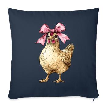 Coquette Bow Chicken Farm Ferme Rosa Fête des Mères - Housse de coussin décorative 45 x 45 cm - bleu marine - Devant