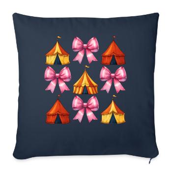 Nœud Coquet Cirque Carnaval Noeud Rose - Housse de coussin décorative 45 x 45 cm - bleu marine - Devant