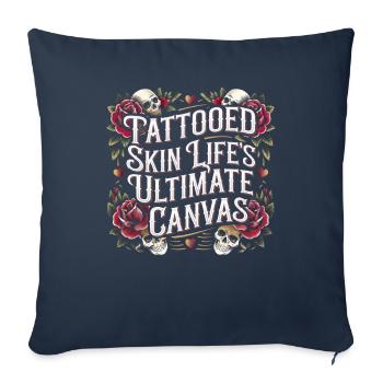 Studio de tatouage Artiste tatoueur Idées de tatouage - Housse de coussin décorative 45 x 45 cm - bleu marine - Devant