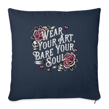 Studio de tatouage Artiste tatoueur Idées de tatouage - Housse de coussin décorative 45 x 45 cm - bleu marine - Devant