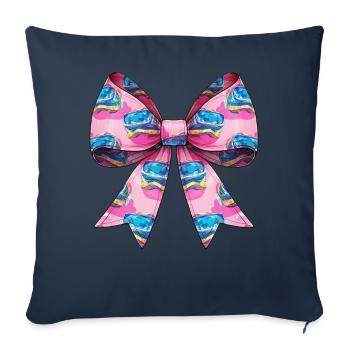 Coquette Bow Réalité Virtuelle VR Player Maman - Housse de coussin décorative 45 x 45 cm - bleu marine - Devant