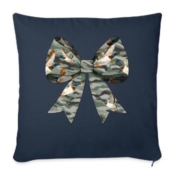 Coquette Arc Canard Chasse Chasseur Camouflage Ruban - Housse de coussin décorative 45 x 45 cm - bleu marine - Devant