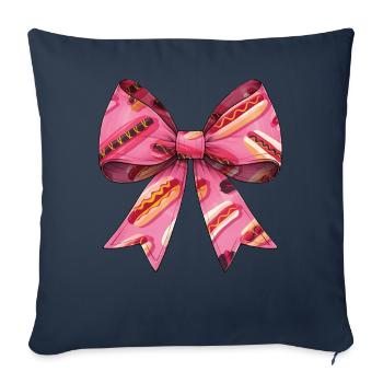 Coquette Bow Hot Dog Hot Dog Mother's Day Pattern - Sofa pillowcase 17,3'' x 17,3'' (45 x 45 cm) - navy - Front