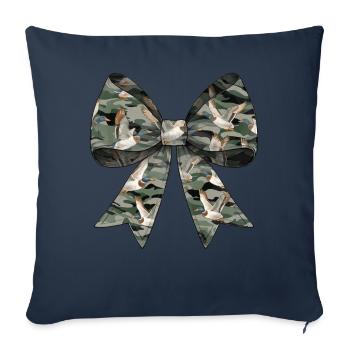 Coquette Arc Canard Chasse Chasseur Camouflage Ruban - Housse de coussin décorative 45 x 45 cm - bleu marine - Devant
