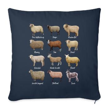Sheep Drawings - Sheep Breeds - Sofa pillowcase 17,3'' x 17,3'' (45 x 45 cm) - navy - Front