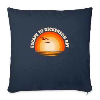 Je fuis vers la baie Dickenson - Housse de coussin décorative 45 x 45 cm - bleu marine - Devant