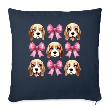 Coquette Schleife Beagle Hund Mama Rosa Band - Sofakissenbezug 45 x 45 cm - Navy - Vorne