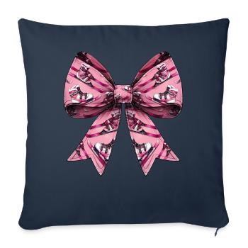 Coquette arc ski maman motif fête des mères - Housse de coussin décorative 45 x 45 cm - bleu marine - Devant