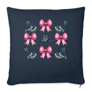 Coquette Arc Ski Maman Fête des Mères Rose - Housse de coussin décorative 45 x 45 cm - bleu marine - Devant