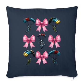 Coquette Bow Parachutisme - Housse de coussin décorative 45 x 45 cm - bleu marine - Devant