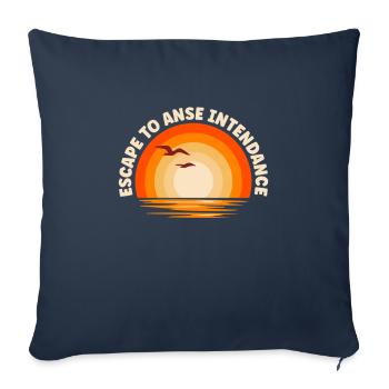 Je fuis vers Anse Intendance - Housse de coussin décorative 45 x 45 cm - bleu marine - Devant