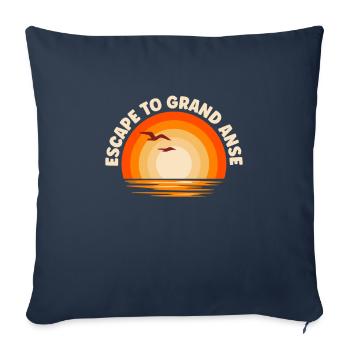Je fuis vers Grand Anse - Housse de coussin décorative 45 x 45 cm - bleu marine - Devant