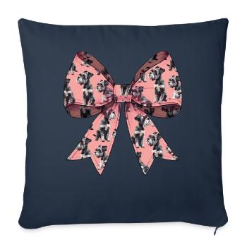 Coquette Bow Schnauzer Dog Mom Pattern - Sofa pillowcase 17,3'' x 17,3'' (45 x 45 cm) - navy - Front