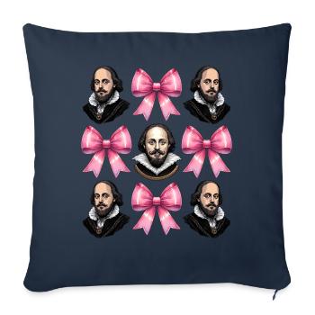Kokette Schleife Shakespeare Literatur Rosa - Sofakissenbezug 45 x 45 cm - Navy - Vorne