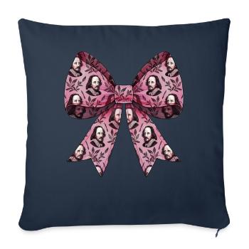 Kokette Schleife Shakespeare Literatur Rosa - Sofakissenbezug 45 x 45 cm - Navy - Vorne