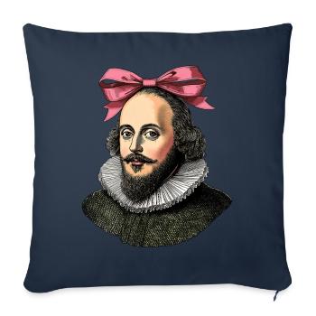 Kokette Schleife Shakespeare Literatur Rosa - Sofakissenbezug 45 x 45 cm - Navy - Vorne