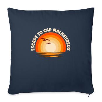 Je fuis vers Cap Malheureux - Housse de coussin décorative 45 x 45 cm - bleu marine - Devant