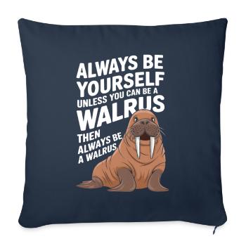 Walross - Sofakissenbezug 45 x 45 cm - Navy - Vorne
