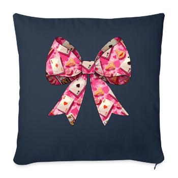 Coquette Bow Poker Fête des Mères Joueurs de Casino - Housse de coussin décorative 45 x 45 cm - bleu marine - Devant