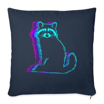 Retro Raccoon Possum Street Cat Vaporwave - Sofa pillowcase 17,3'' x 17,3'' (45 x 45 cm) - navy - Front