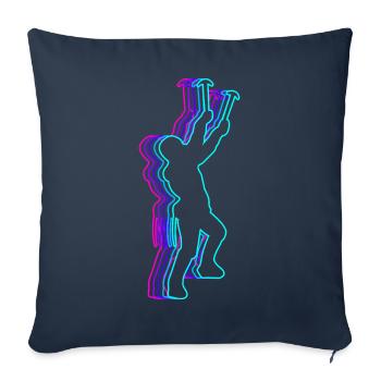 Rétro Escalade Grimpeur Bloc - Housse de coussin décorative 45 x 45 cm - bleu marine - Devant