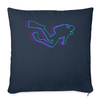 Retro Scuba Diving Diver Vaporwave - Sofa pillowcase 17,3'' x 17,3'' (45 x 45 cm) - navy - Front