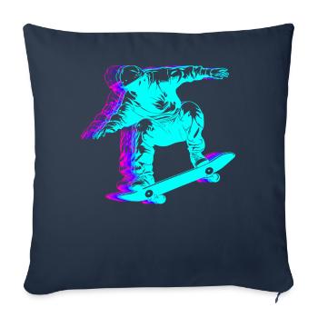Retro Skateboarding Skateboarder Skateboard - Sofa pillowcase 17,3'' x 17,3'' (45 x 45 cm) - navy - Front