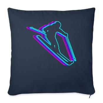 Retro Skiing Ski Skier Vaporwave - Sofa pillowcase 17,3'' x 17,3'' (45 x 45 cm) - navy - Front
